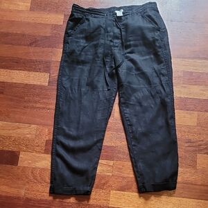 Matty M LINEN Black Casual Pants
